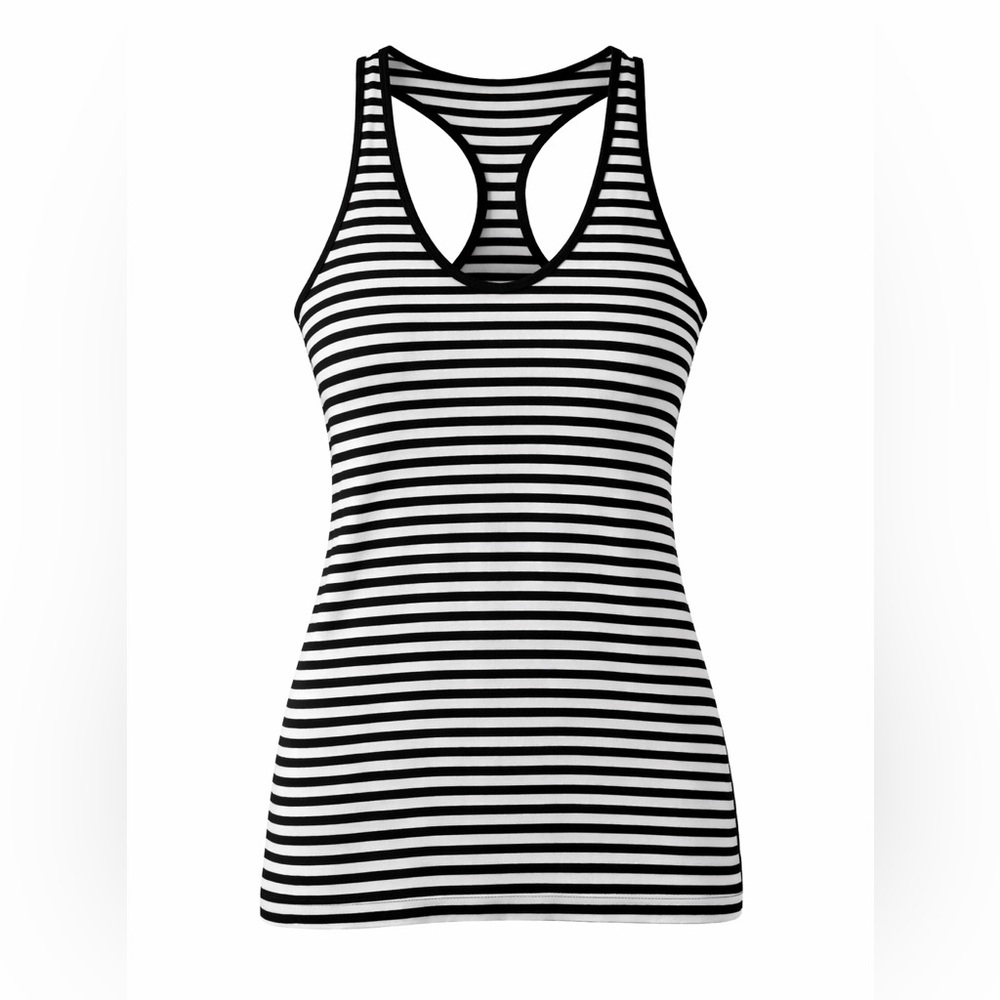 Lululemon Cool Racerback Tank (Early Version) - Black/White Parallel Stripes